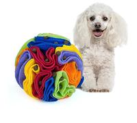 Larimuer Pet Snuffle Ball, Puzzle Sniffing Interactive Dog Ball for Blind Dogs Training Stress Relief Dog Enrichment Toys Treat Machine Washable (Rainbow Color, 10cm)