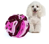 Larimuer Pet Snuffle Ball, Puzzle Sniffing Interactive Dog Ball for Blind Dogs Training Stress Relief Dog Enrichment Toys Treat Machine Washable (Fantasy Pink, 10cm)