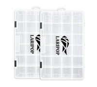 LARIPOP Fishing Tackle Box Set with Adjustable Dividers, Transparent Organizer Tray, Plastic Tool Box, Bait Separator -Angler's equipment lure box - 2 Packs /4 Packs Tackle Trays - Parts Box
