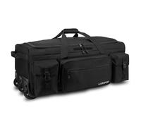 LARIPOP Military Rolling Duffle Bag with Wheels, 120L Deployment Bag, Black | Heavy Duty Tactical Wheeled Duffel Bag for Deployment, Military Gear for Soldier, Extra Large Travel Luggage for Men