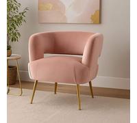 Larissa Pink Velvet Accent Chair with Gold Finish Base
