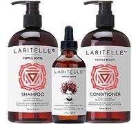 Laritelle Organic Hair Growth Set | Shampoo 470 ml + Conditioner 400 ml + Hair Loss Treatment, 100 ml | Ayurvedic Herbs, Lavender, Ginger, Rosemary, GMO Free