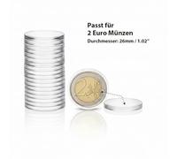 Larius Coin Capsules 26 mm for 2 Euro Coins, High-Quality Capsules for Collector's Coins, Commemorative Coins & Commemorative Coins, Transparent, Scratch-Resistant, Perfect Fit