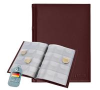 Larius Coin Collection Book for 120 Coins - Pocket Album for 2 Euro & Commemorative Coins - 10 Sheets for Coins up to 1.34" - Compact Coin Holder Album