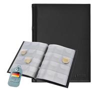 Larius Coin Collection Book for 120 Coins - Pocket Album for 2 Euro & Commemorative Coins - 10 Sheets for Coins up to 1.34" - Compact Coin Holder Album
