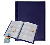 Larius Coin Collection Book for 120 Coins - Pocket Album for 2 Euro & Commemorative Coins - 10 Sheets for Coins up to 1.34" - Compact Coin Holder Album