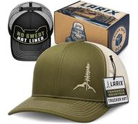 LARIX Trucker Hat, Tamarack Mountain, No Sweat Hat Liner Bundle, Moss Green, Beige / Beige, One size