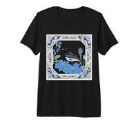 Lark Bunting and Colorado Blue Columbine Decorative Border Premium T-Shirt