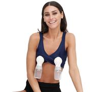 Larken Hands Free Pumping Bra for Breastfeeding | Breast Pump - Maternity Bras for Pregnancy, Pumping & Nursing Bra in One, Marine, L