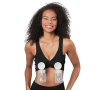Larken Hands Free Pumping Bra for Breastfeeding | Breast Pump - Maternity Bras for Pregnancy, Pumping & Nursing Bra in One Black (XL)