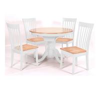 larkin wooden extending dining set in oak white with 4 chairs