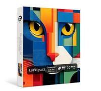 Larkipuzz Abstract Cat Puzzles for Adults 1000 Pieces, Geometric Rainbow Kitten Face Jigsaw Puzzles, Impossible Challenging Colorful Animal Theme as Art Decor