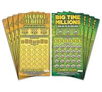 Larkmo Lottery Ticket - 8 Total Tickets, 4 Winning Designs, $10k & $50k Prizes, Realistic Scratch Off Cards, Adult Prank Gift