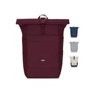 LARKSON Backpack for Women & Men Red - No 4 Large - Roll Top Rucksack with Laptop Compartment for Work, Uni, Leisure - Travel Backpack with Trolley Strap - Water Repellent