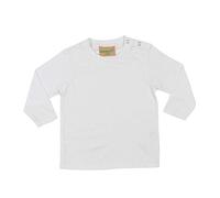 Larkwood Baby Unisex Plain Long Sleeve T-Shirt (3-4) (White)