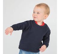 Larkwood Crew Neck Sweatshirt With Shoulder Poppers in Navy | Size: 6-12 m Larkwood Navy 6-12 m