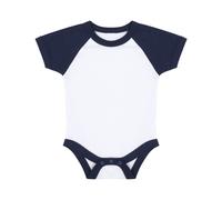 Larkwood Essential Short Sleeve Baseball Bodysuit in Off-White | Size: 3-6 m Larkwood Off-White 3-6 m