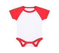 Larkwood Essential Short Sleeve Baseball Bodysuit in White | Size: 6-12 m Larkwood White 6-12 m