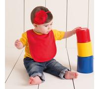 Larkwood Plain & Contrast Bib in Red Larkwood Red