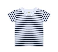 Larkwood Striped Crew Neck T-Shirt in White | Size: 6-12 m Larkwood White 6-12 m