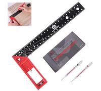 LARMEIL 12 Inch Framing Square Carpenter Square, Tri Square Tool, Try Square for Woodworking, T Square Ruler, L Square Ruler, Right Angle Ruler,Framing Tools, Anodized Ruler Body, Red & Black