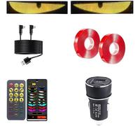 LARNMERN 2Pcs Devil Led Eyes Light for Cars, 13.7 * 4 In Automotive Soft Screen with Remote Control, Square Flexible Screen Car Eyes Led Windscreen Lights, Suitable For Cars, Trucks, Parties, Shops