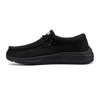 LARNMERN Men Non Slip Shoes Work Slip On Food Service Slip Resistant Shoe Kitchen Chef Loafers Boat Canvas Casual Walking Black, Black, 13 Women/11.5 Men