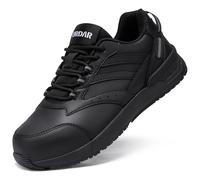 LARNMERN PRO Men's Safety Shoes Steel Toe Work Shoes Slip Resistant Breathable Lightweight Carbon Black 7.5 UK