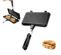 LARNMERN Sandwich Baking Pan Toaster, Sandwich Toaster 2 Slice Non-Stick Grilled Frying Pan with Handle Deep Fill for Gas Stoves, Camping, Toastie Maker Lover, Panini Presses