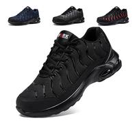 LARNMERN Steel Toe Steel Toe Cap Trainers Mens Safety Safety Trainers Work Trainers Lightweight Safety Safety Shoes Work Shoe Comfortable Protective Footwear Size 6.5UK/40EU,Black