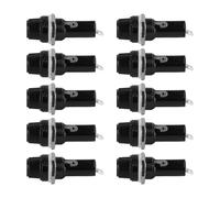 Laroal 10pcs Black Screw Cover Fuse Holder 6x30mm Fuse Holder AC 10a 250v Panel Mount Screw Cover