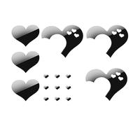 Laroal 10pcs Love Heart Mirror Set-3D Acrylic Self-Adhesive Mirrors for Home Decoration,DIY Wall Stickers for Living Room,Bedroom,Kitchen,TV,and Sofa Backdrops