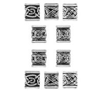 Laroal 10PCS Viking Beard Beads Metal Viking Beard Beads Hair Bead Pendant Styling Tool for DIY Beard Braids Hair Accessories for Men Gentlemen’s and Hair Styling Kit