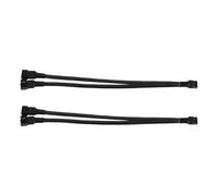 Laroal 2 Pcs PVC 4 Pin PWM Fan Splitter Cable Motherboard 1 To 2 Fan Extension Cable for PC Fans Multi-fan Connector (27cm)