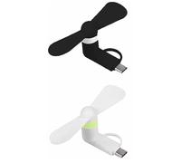 Laroal 2PCS Mini Mobile Phone Fan, Portable USB Fan 2-in-1 Rotating Quiet Mini Cooler Small USB Fan for Cooling Handy Fan for Travel Office Outdoor Use
