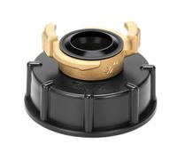 Laroal 3/4 Inch IBC Tank Connector Brass Adapter Cap S60 x 6 with MS Quick Coupling for IBC Water Tanks Garden Hoses Rainwater Storage Accessories