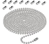 Laroal 3 Meters Roller Blind Chain Roller Blind Rope With 10 Chain Connectors Metal Roller Blind Accessories For Curtain Rod Blackout Blinds Roman Blinds (4.5 Mm)