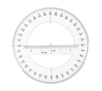 Laroal 360 Full Circle Protractor 20cm Plastic Math Measuring Tools Round Protractors Ruler Full Midround Angle Protractor For Classroom Office Transparent