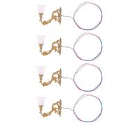 Laroal 4Pcs Mini Wall Light Miniature Luminous Wall Lamps Simulated DIY Sand Table Decor for Dollhouse and Model Landscapes Retro