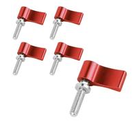 Laroal 5 Pcs M5 17mm Male Threading Rotating Knob Aluminum Alloy Adjustable Thumb Lever Screw with Single Wing for Camera Equipment(Red)