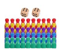Laroal 50pcs Plastic Chess Pieces Board Game Chess Pieces With 6 Sided Game Dice Chess Game Pieces Set For Board Game Components Tabletop Markers Wooden Chess Pieces