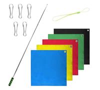Laroal 5Pcs Horse Training Flags with 63 Inch Telescopic Pole Hand Held Flag Pole Retractable Horse Training Equipment Flags with Clips for Horse Training Rodeo