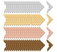 Laroal 80 Pcs Metal Book Corner Protector Retro Iron Corner Cover 4 Colors Scrapbook Album Notebook Decorative Protective Corner