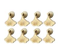 Laroal 8PCS Ginkgo Leaf Shape Knob Handles Golden Drop Pendant Pull Drawer Single Hole Handle for Cupboards Drawers Bookshelves Gold
