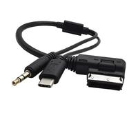 Laroal AMI MDI DC3.5mm Audio to USB C Connection Cable for A6L / Q5 / Q7 / A8 / S5 / A5 / A4L / A3 / A1