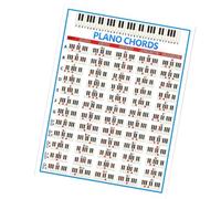 Laroal Beginner Piano Chord Chart Poster Laminated Educational Chord Chart Wall Mount Piano Accessory For Home School Studio And Self-Study (210x280mm)