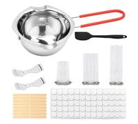 Laroal Candle Making Kit DIY Material Stainless Steel Wax Pot Set 150 Wicks 200 Candle Stickers DIY Tools for Boys and Girls