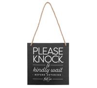 Laroal Double-Sided Door Sign Please Do Not Disturb Sign with Please Knock on Back Wooden Door Hanger Office Conference Home Clinic 15x15cm Wooden Craft Hanging Plaque