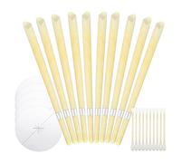 Laroal Ear Candles,10 Pcs Natural Beeswax Ear Candles,Cylinders Fragrance Hollow Candles,Ear Wax Remover Candle Kit for Blocked Ears,Ear Wax Remover Kit,Light Yellow