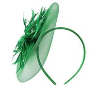 Laroal Fascinator Hat Elegant Flower Feather Net Mesh Derby Tea Party Hats Headwear Cocktail Wedding Headband for Women Girls Green